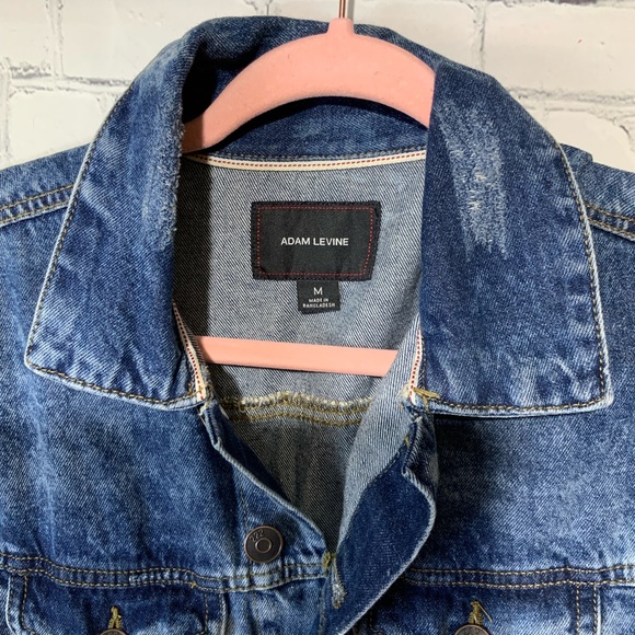 Adam Levine Acid Wash Jean Jacket Size Medium - Picture 4 of 5